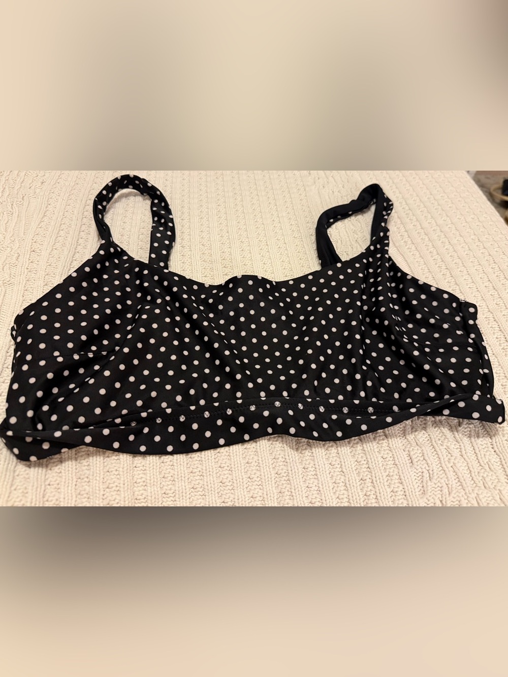 aerie Black and White Polka Dot Bikini Top